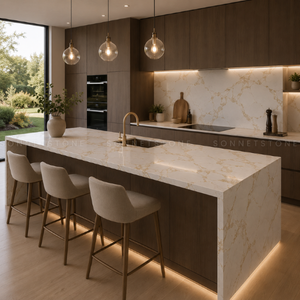 Decoración de Lujo Exclusiva: Mármol Calacatta Nuovo Gold con Estructuras de Vetas Complejas que Crean Movimiento Visual para Paredes Interiores - Product Image 2