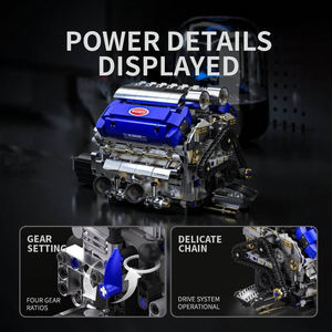 Kit de Construcción de Motor Eléctrico V8 en Miniatura, Modelo de Motor Mecánico <span class=keywords><strong>para</strong></span> Armar, Bloques de Construcción - Product Image 3