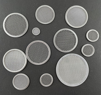 Filter Disc Kawat Baja Tahan Karat Presisi dengan Tepi Logam Berkerut, Saringan Anyaman Bulat untuk Filtrasi Cairan Industri