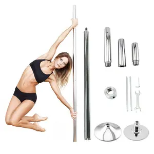 Adjustable Height 45mm Steel Tube Spinning And Static Portable Fitness Exercise Stripper Dancing Pole