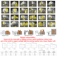 Boîte à lumière suspendue universelle en aluminium et tissu avec modules LED étanches haute luminosité pour présentoirs d'exposition