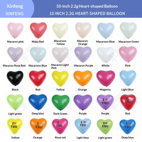 Herzförmige Latexballons 2,2g mit Macaron-Design und I LOVE YOU Logo, Party-Deko-Set für Valentinstag und Frühlingsfest