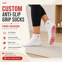 Chaussettes de Pilates antidérapantes pour femmes, idéales pour le yoga, la barre et le sport en salle, avec design gratuit, volants et logo brodé en tricot