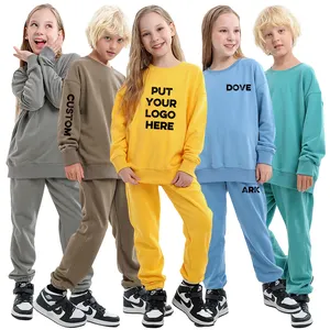 Kinderkleding Leveranciers Losse Drop Shoulder Kinderen Jongens En Meisjes Unisex Baby Kleding Broek En Sweatshirt Set