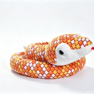 Peluche de serpiente naranja personalizado, juguete de serpiente realista, peluche de serpiente relleno. - Product Image 4