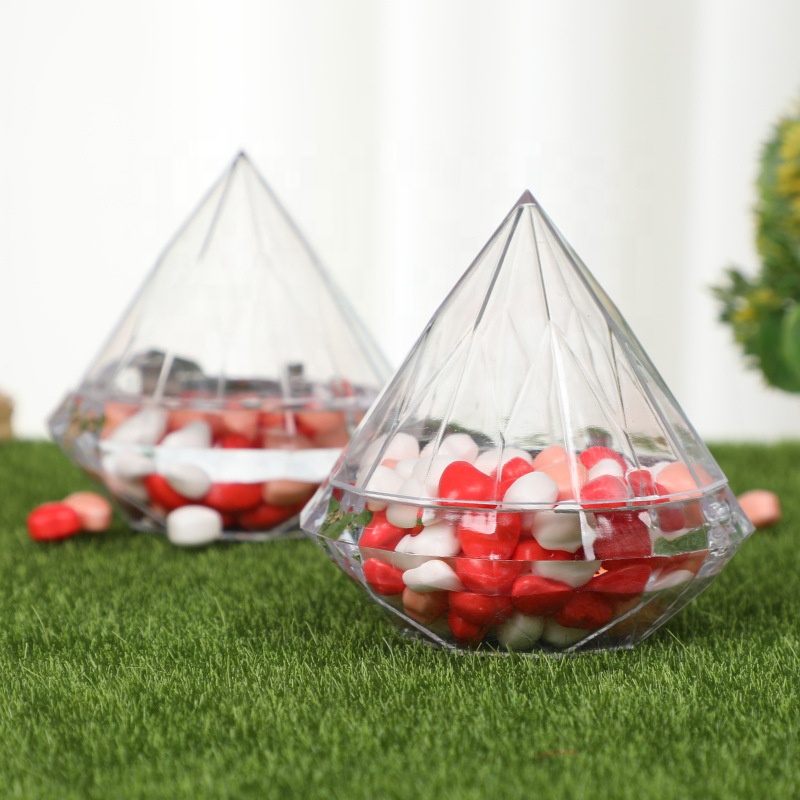 Halloween Creative Diamond shape 7cm 9 cm Transparent Plastic Candy Box For wedding