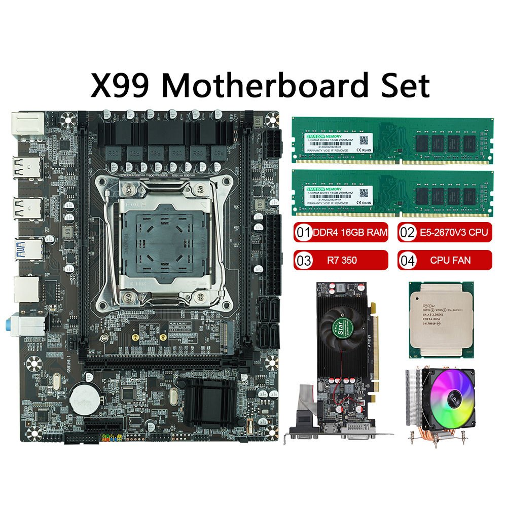 2023 X99 Motherboard with Intel Xeon E5 2670 V3 CPU Kit