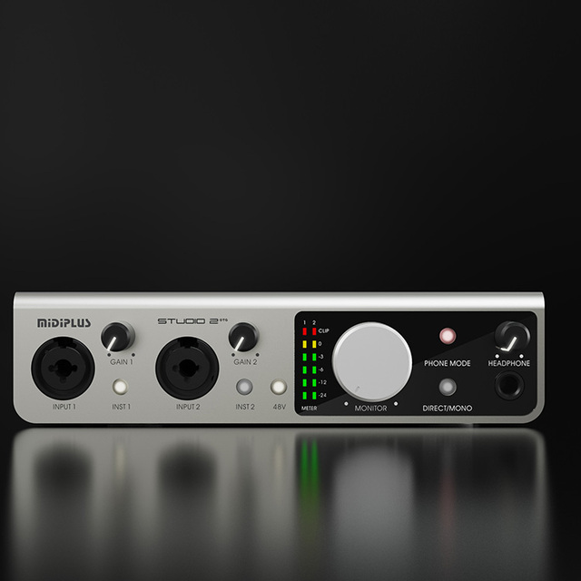 Midiplus Studio 2 OTG Professional Studio Audio Interface 2 in 2 Out USB Audio Mixer Recording Podcast Sound Card for Music Love