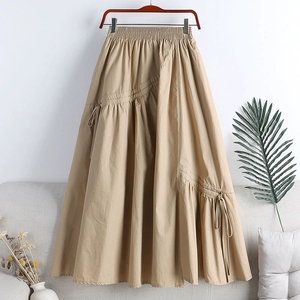 Ladies' Summer New High <strong>Waisted</strong> Slimming Half <strong>Skirt</strong> <strong>with</strong> Irregular Straps Medium to Long Hem A-line <strong>Skirt</strong> Half <strong>Skirt</strong> - Product Image 5