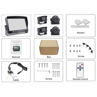Kit de caméra de recul numérique sans fil à écran partagé 4 canaux et moniteur AHD 9 pouces 4 canaux pour camion, remorque, bus