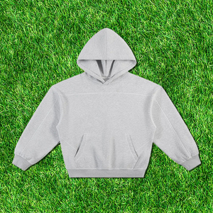 เสื้อฮู้ดดี้ผู้ชายผ้าฝ้ายแท้ 100% สีพื้น ตัดเย็บด้วยด้ายตัดสี OEM แบบห้าเส้น สีขาว ขายส่ง - Product Image 3