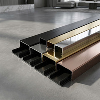 Profilé en U personnalisé en aluminium doré pour carrelage, flexible, pour miroir, coin mural, sol, plafond, transition, directement de l'usine