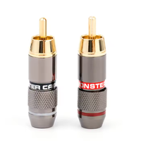 Conector RCA de Cobre Chapado en Oro, Cable de Audio, Adaptador de Conector Macho, Conectores de Soldadura