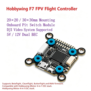 ชุดควบคุมการบิน Hobbywing <span class=keywords><strong>XRotor</strong></span> <span class=keywords><strong>F7</strong></span> Flight Stack 45A 65A AM32 4in1 ESC 3-6S สำหรับโดรนแข่ง FPV ใช้งานร่วมกับ DJI VTX ได้ - Product Image 2