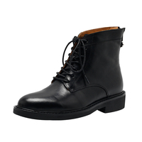 Bottines confortables en daim pour femmes, à lacets et fermeture éclair au dos, avec doublure en cuir véritable, respirantes et légères pour l'automne/hiver