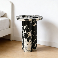 Table d'appoint moderne en marbre de qualité supérieure, 3 pieds, table d'appoint en pierre naturelle, meubles pour salon, finition pour hôtel, villa, design d'intérieur
