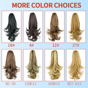 Clip synthétique à griffes en <span class=keywords><strong>queue</strong></span> <span class=keywords><strong>de</strong></span> <span class=keywords><strong>cheval</strong></span> Extensions <span class=keywords><strong>de</strong></span> cheveux <span class=keywords><strong>Postiche</strong></span> ondulée 16 pouces <span class=keywords><strong>Queue</strong></span> <span class=keywords><strong>de</strong></span> <span class=keywords><strong>cheval</strong></span> en cheveux blonds <span class=keywords><strong>avec</strong></span> bande <span class=keywords><strong>élastique</strong></span> - Product Image 6