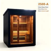 Cabine de sauna extra-large pour 4 personnes, 2000x2500x2500mm, en bois de cèdre/hemlock/épicéa, avec verre de 8 mm, pour usage domestique ou commercial