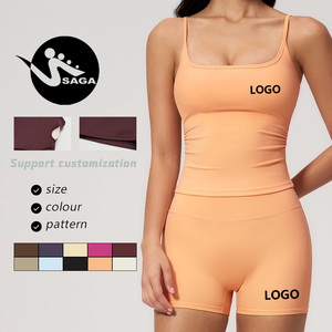Conjunto de yoga de <span class=keywords><strong>2</strong></span> piezas de primera calidad, de secado rápido, para correr, informal, para yoga, entrenamiento, gimnasio, elástico en 4 direcciones, sostenible. - Product Image 2