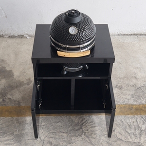 Barbecue fumoir en céramique <span class=keywords><strong>Kamado</strong></span> de 18 "en acier inoxydable 304 avec armoire de patio à charbon de bois BBQ Egg Design - Product Image 4