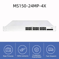 Cisco Switch Catalyst Meraki MS150-24MP-4X 24-Port MGig PoE++ Layer 2 Switch PoE++ 60W 192Gbps 4x 10G SFP+ Uplinks Cloud-Managed