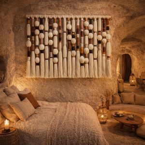 Arte <span class=keywords><strong>de</strong></span> Pared <span class=keywords><strong>de</strong></span> Macramé Tejido a Mano Personalizable en Colores Personalizados para Dormitorios y Proyectos Hoteleros - Product Image 3