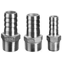 Raccord de tuyau hexagonal pagode SS304, connecteur mâle BSPT 1/4" vers tuyau 6mm, raccord de tuyauterie haute pression air/eau, fourniture d'usine