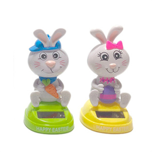 Wholesale Factory Supply Festival Decoration Colorful Plastic <strong>Dancing</strong> Rocking Head Animal <strong>Solar</strong> Powered Rabbit <strong>Toys</strong> for Children - Product Image 2