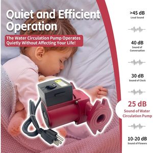Chaohai ปั๊มหมุนเวียน115V 1/6HP ปั๊มหม้อน้ำ3สปีดสำหรับระบบทำความร้อนพลังน้ำแบบสดใส - Product Image 3