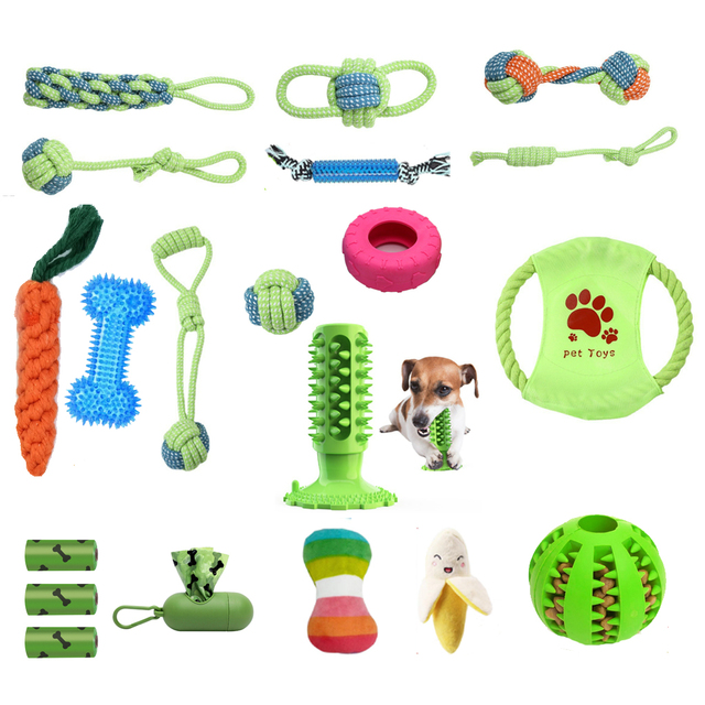 2023 New Arrival Eco-Friendly Pet Toys 20 Pack Multifunctional Squeaky Rope Plush Small Dog Toy Set for Puppy