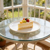 Assiettes jetables élégantes et modernes en PS avec bordure dorée, pour traiteur, mariages, fêtes, banquets, restaurants, vente en gros