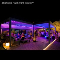 Pergola électrique à lames orientables en aluminium 3x4m avec télécommande, abri solaire extérieur pour piscine