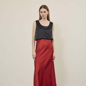 Nueva Falda Larga Vintage de Cintura Imperio con Corte en V de Seda, Exquisita y Elegante, 22 Um, Gruesa, de Alta Calidad, 100% Seda de Morera - Product Image 2