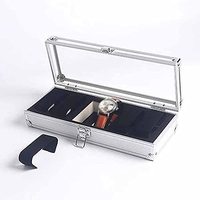 Étui de présentation pour montres en aluminium avec 6 compartiments, organisateur de rangement personnalisable pour montres-bracelets, support OEM