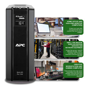 <span class=keywords><strong>APC</strong></span> <span class=keywords><strong>Back</strong></span> <span class=keywords><strong>UPS</strong></span> Pro BR500G CN BR1000G CN BR1500G CN Onduleur à onde sinusoïdale pure AVR avec écran LCD et protection de la ligne de données, alimentation de secours par batterie - Product Image 5