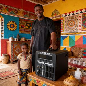 Générateur solaire 1200W avec panneau solaire, batterie au lithium, alimentation de secours électrique, rechargeable, Lifepo4, station d'alimentation portable avec onduleur - Product Image 1