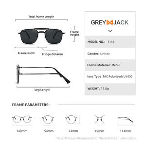 Lunettes de soleil Greyjack pour femmes, monture métallique noire, verres polarisés TAC UV400, type 3, design tendance - Product Image 5