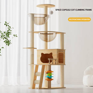 بيع بالجملة لعبة حامل القط قفص حديث مع برج القط الخشبي مع كبسولة فضاء - Product Image 1