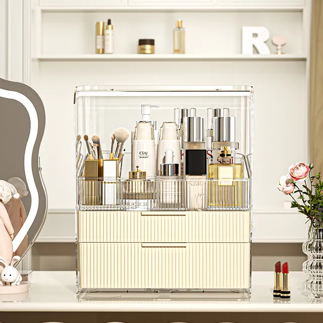 Luxus-Vani-Makeup-Organisator durchsichtige große Kosmetik-Aufbewahrungsbox für Schmuck Hautpflege Kunststoff-Makeup-Vorführbeutel