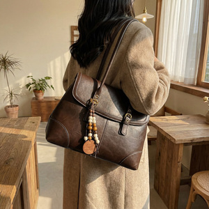 Bolso de Hombro de Alta Gama, Único, Tipo Bandolera, para Motocicleta, con Asa Superior, Estilo Retro, para Oficina, Tipo Francés, para Mujer - Product Image 3