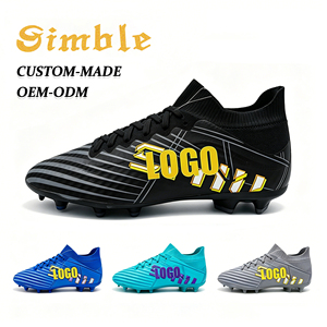 Fabricant chinois de chaussures d'entraînement de football personnalisées, antidérapantes, en TPU AG/FG, chaussures de football pour hommes en tissu tissé - Product Image 1