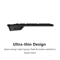 Combo Clavier et Souris Sans Fil 2.4G-BT Ultra Mince Pleine Taille avec Clavier Numérique à Ciseaux, Support Téléphone et DPI Réglable 1600