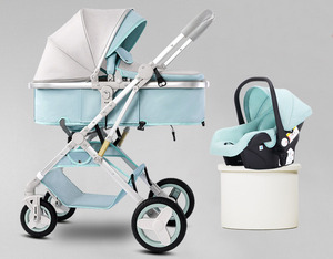 Sistema di Viaggio per Neonati 3 in 1 di Lusso, <span class=keywords><strong>Passeggino</strong></span> Pieghevole Reversibile con Seduta Alta, Navicella e Seggiolino Auto - Product Image 5