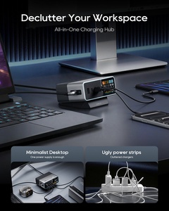สถานีชาร์จแบบตั้งโต๊ะ CUKTECH 30 Ultra กำลังไฟสูงสุด 300W ชาร์จเร็วผ่านพอร์ต USB-C 5 พอร์ต รองรับการชาร์จเร็ว GaN สำหรับ iPhone 17 อุปกรณ์เสริมสำหรับโต๊ะทำงาน - Product Image 5