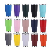 Vente en gros usine de gobelets isothermes promotionnels en acier inoxydable à double paroi avec paille, pour voyage, camping et voiture, 20oz 30oz