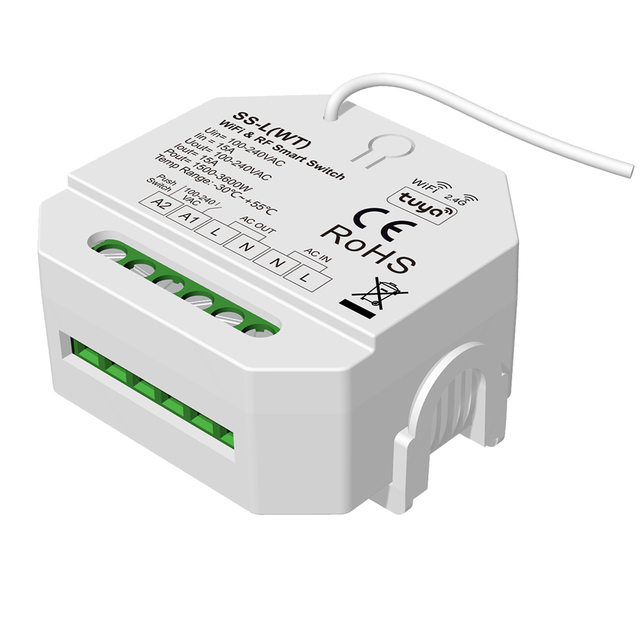 WiFi + RF + AC Push Smart Switch SS-L(WT) Tuya App Control Intelligent Switch AC 100-240V On-off Device Smart Switches