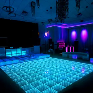 Nachtclub decoratie 3d infinity draagbare interactieve led tunnel dance floor