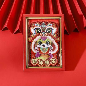 แผ่นแม่เหล็กติดตู้เย็นอีพ็อกซี่3D แผ่นไม้ห้าพรโชคลาภพระเจ้าของตกแต่งปีใหม่ - Product Image 6