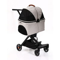 Poussette pliable et respirante pour chiens et chats, panier de transport portable pour animaux de compagnie, chariot pour animaux de compagnie avec nid douillet