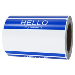 Hybsk Halo Nama Saya Biru Nama: Identifikasi Stiker 3-1/2 Inch X 2-3/8 Inci Total 200 Label Per Roll